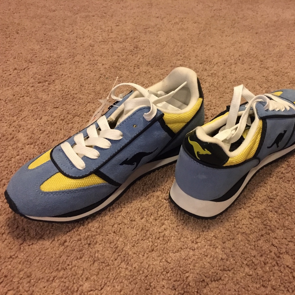 NEW Cute Blue and Yellow Shoes (size 7.5 women)